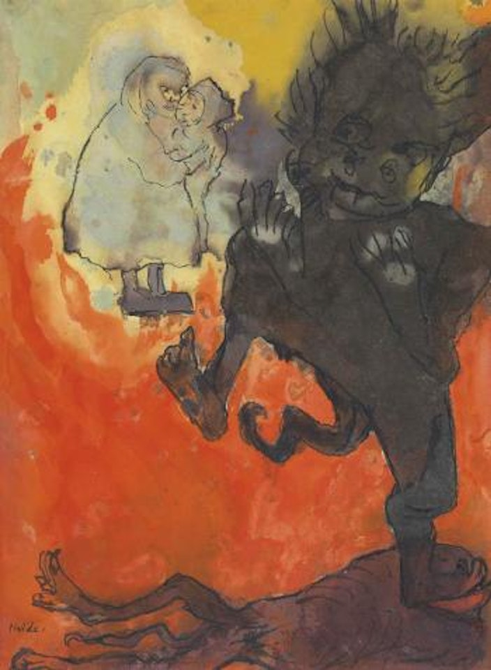Mutter mit Kind und Kobold (Rumpelstilzchen) by Emil Nolde