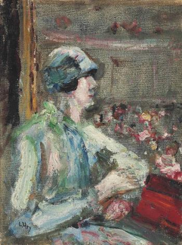 Dame in der Loge by Lesser Ury
