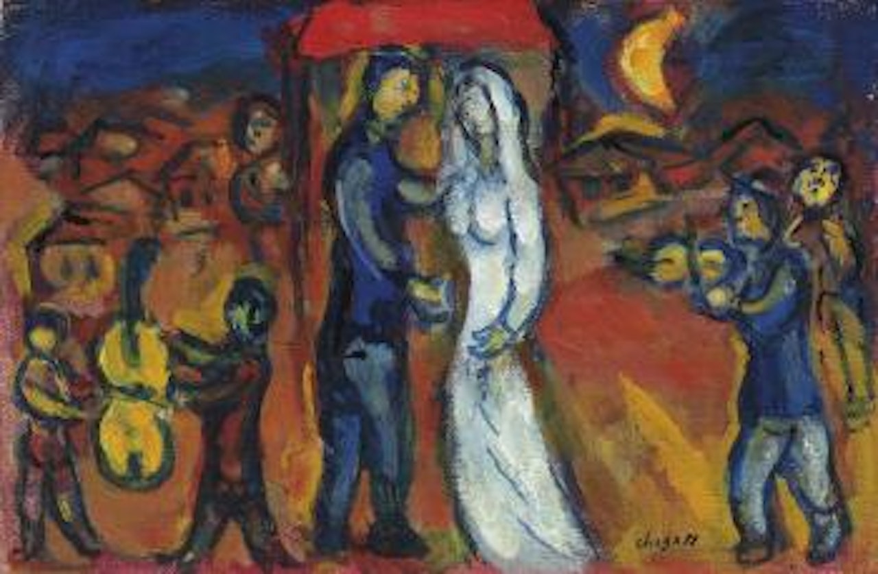 Les mariés sous le baldaquin by Marc Chagall