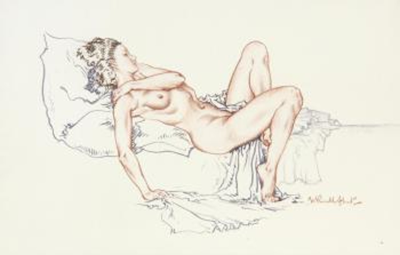 Reclining female nude by William Russell Flint