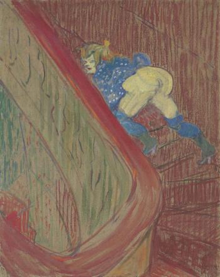 Dans l'escalier de la rue des Moulins by Henri de Toulouse-Lautrec