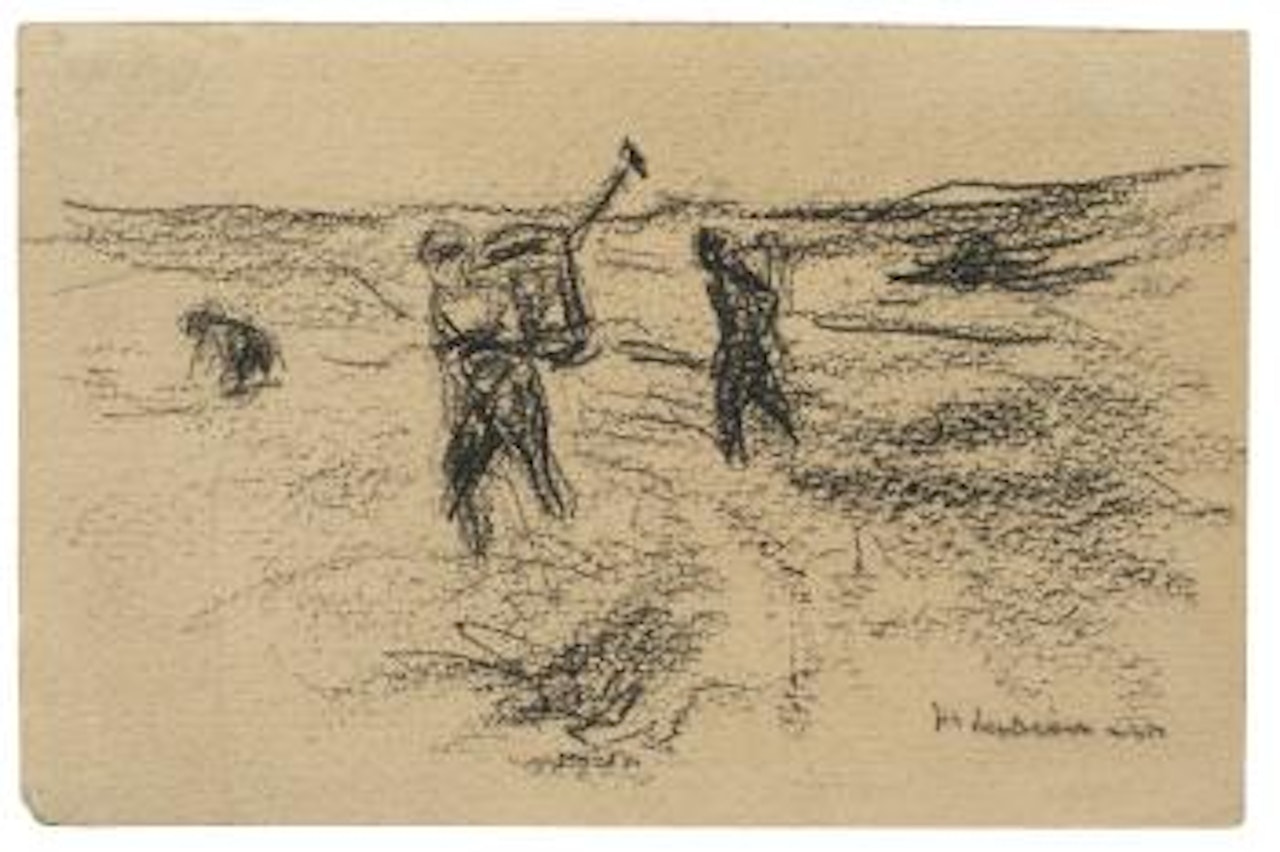 Kartoffelbauern In Den Dünen by Max Liebermann