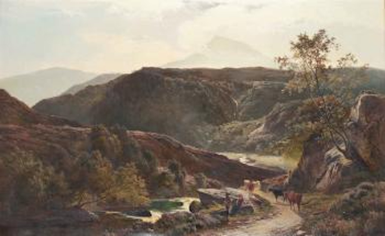 Moel Siobod with the Valley of the Ledr, North Wales by Sidney Richard Percy