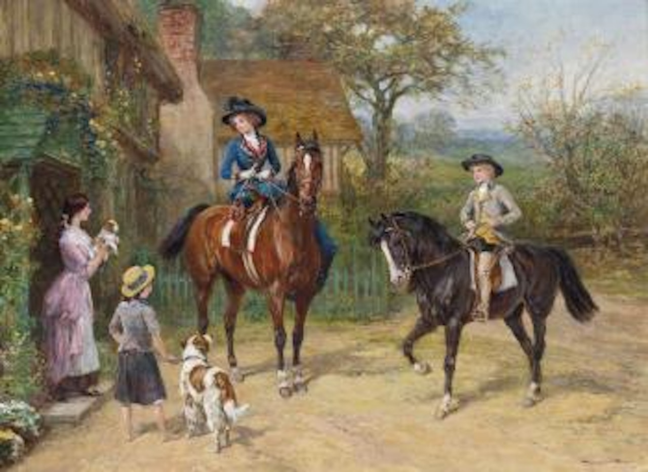 A visit to the village by Heywood Hardy