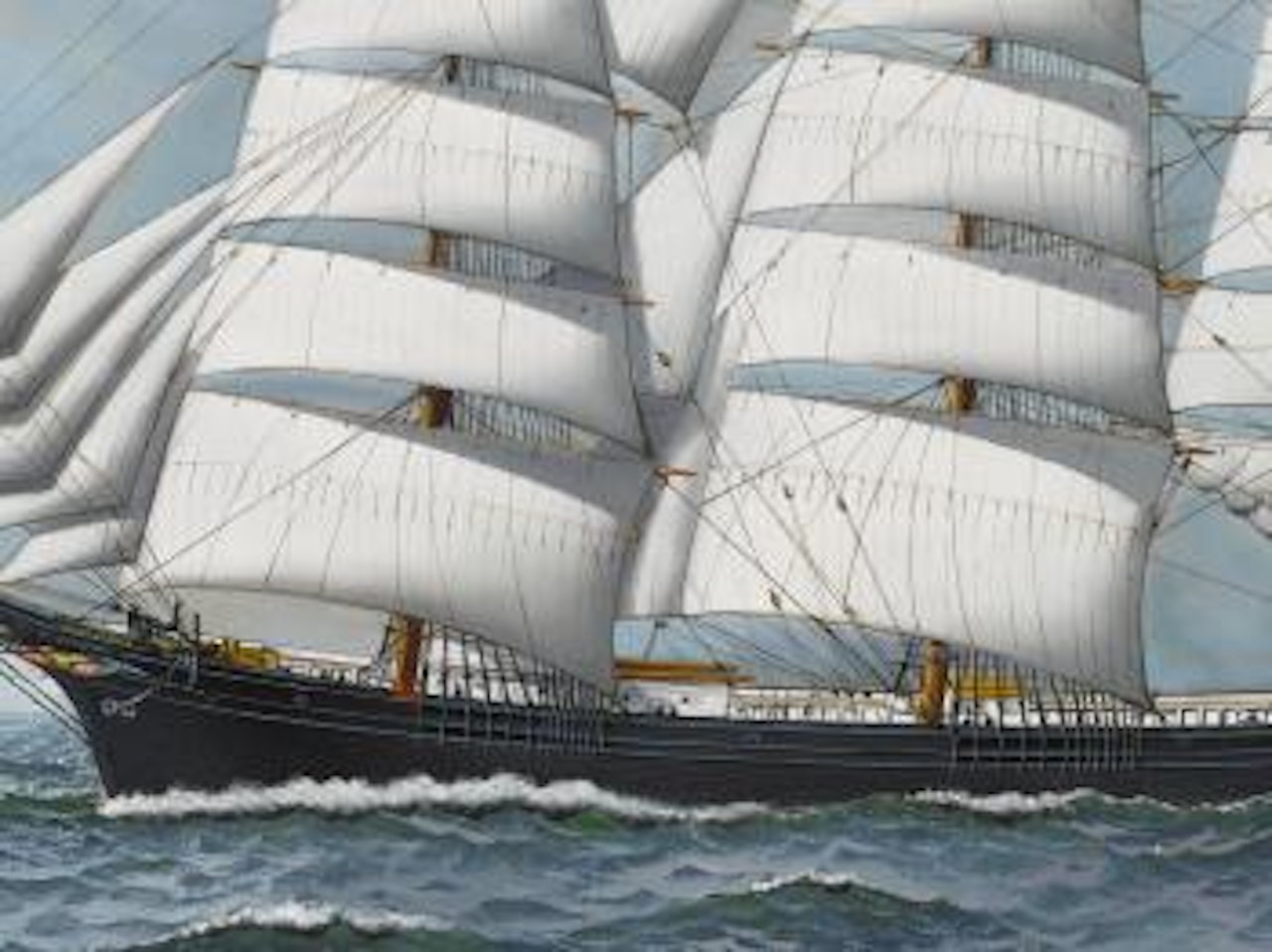The clipper ship Young America under full sail by Antonio Jacobsen