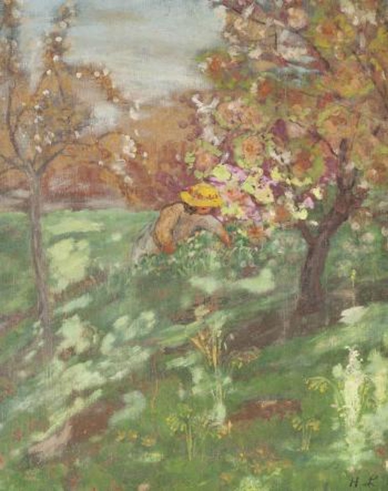 Fillette cueillant des fleurs by Henri Lebasque