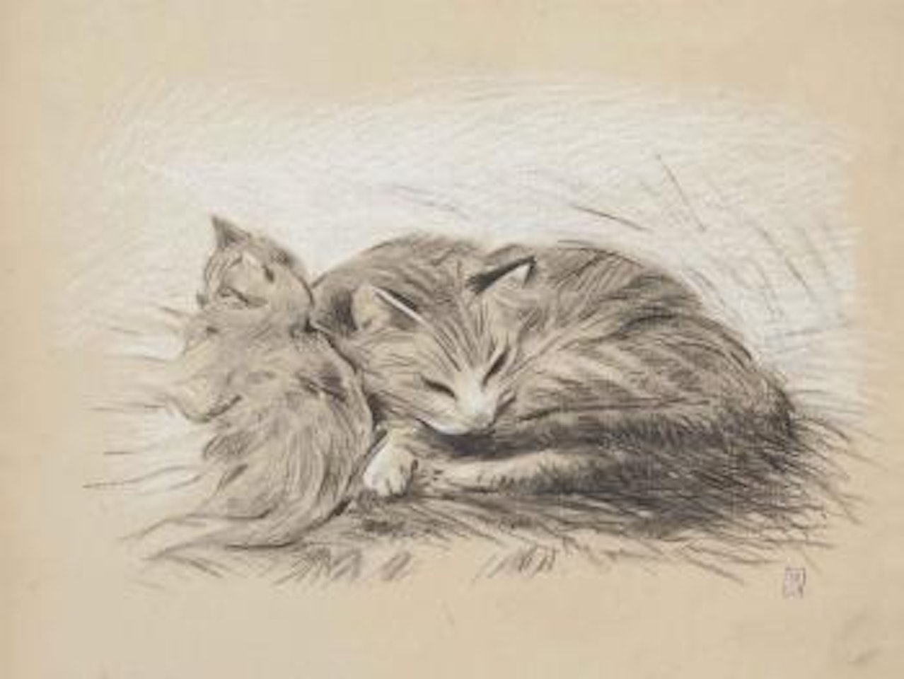 Deux chats by Théophile Alexandre Steinlen
