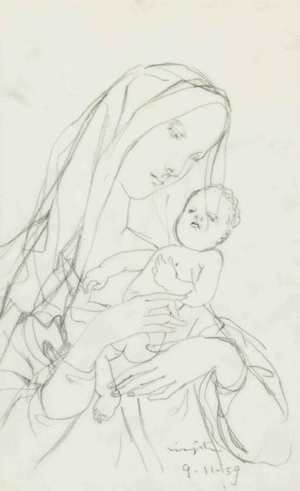 Vierge et enfant by Leonard Tsuguharu Foujita
