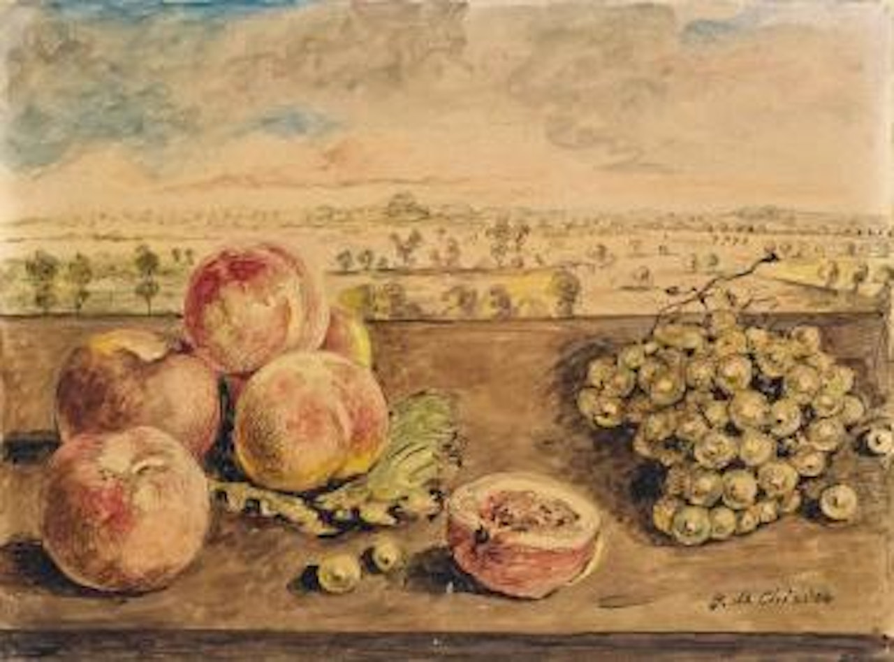 Natura morta in paese by Giorgio de Chirico