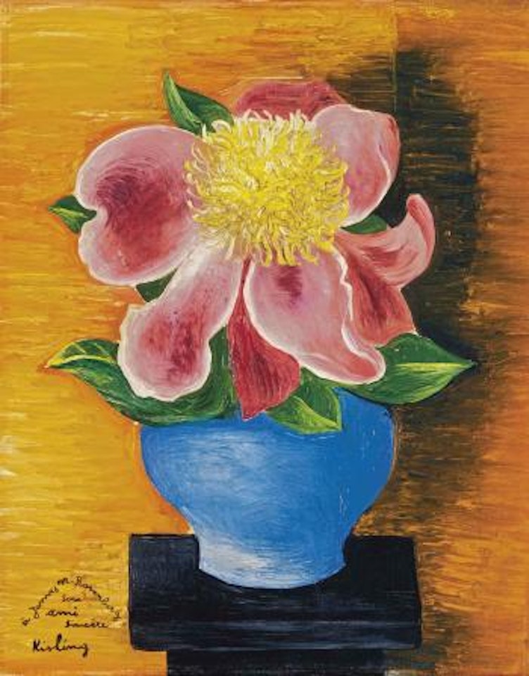 Fleurs dans un vase bleu by Moïse Kisling