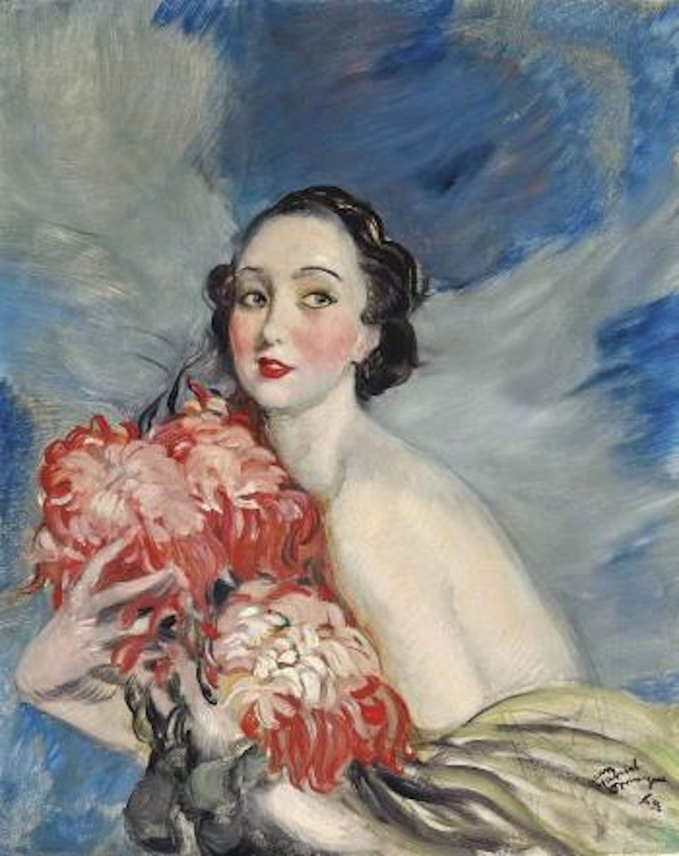 Jeune femme aux fleurs by Jean Gabriel Domergue