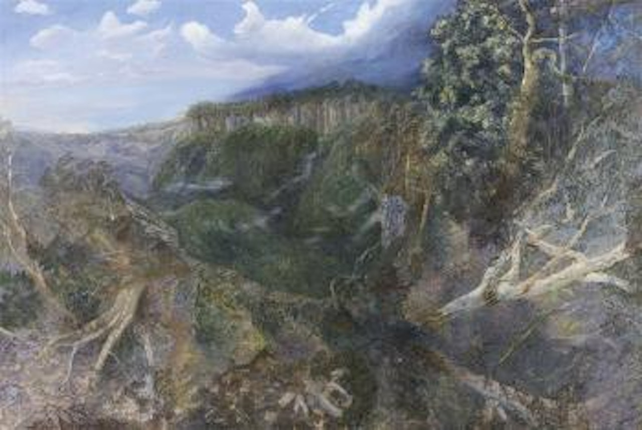 (Wattle) trees with approaching storm by William Francis Robinson