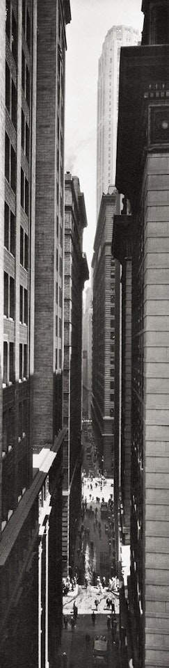 View Of Exchange Place From Broadway, New York by Berenice Abbott