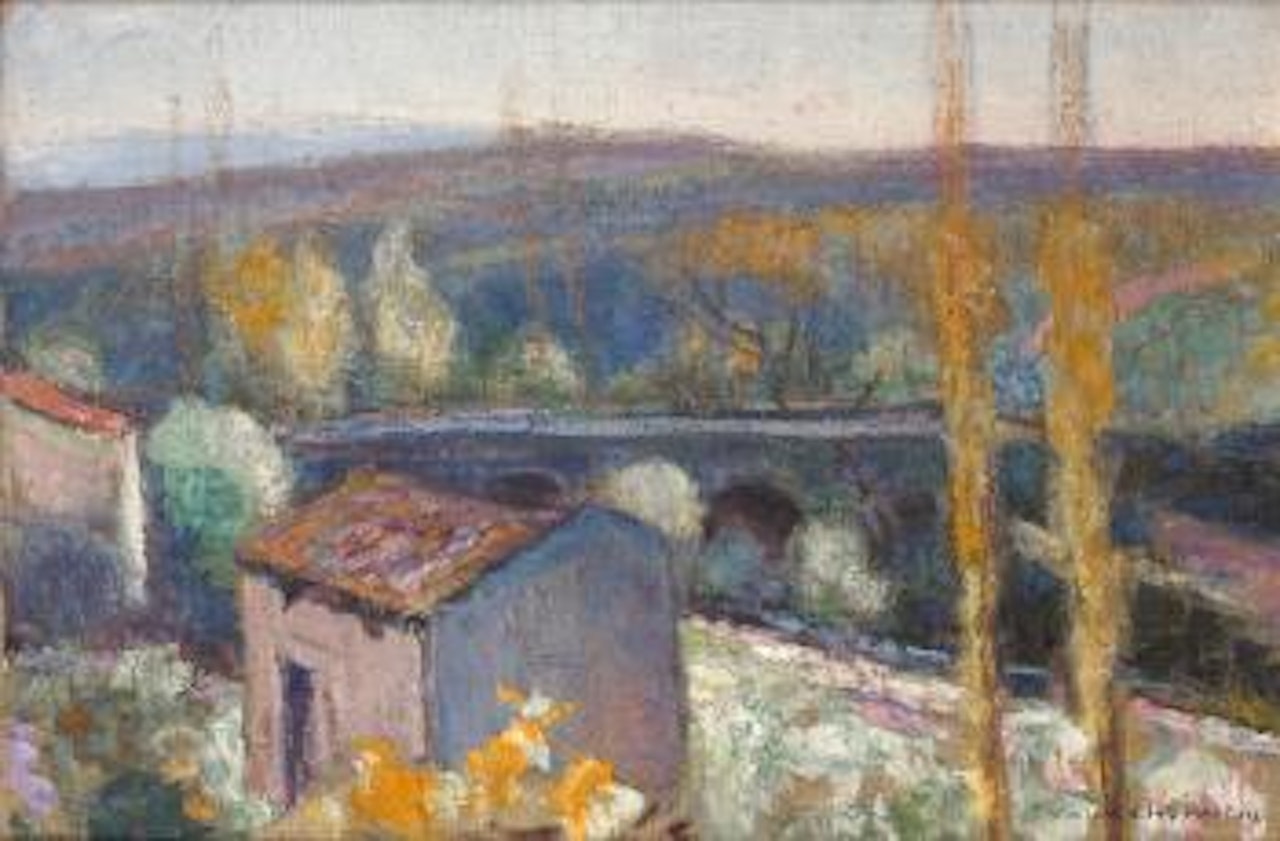 Peupliers en automne à Saint-Amant-Tallende (Puy-de-Dôme) by Victor Charreton