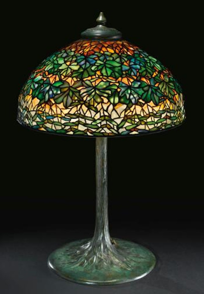 A Rare "Maple Leaf" Table Lamp by Tiffany Studios