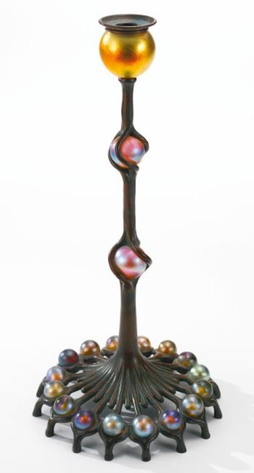 Jeweled Candlestick by Tiffany Studios