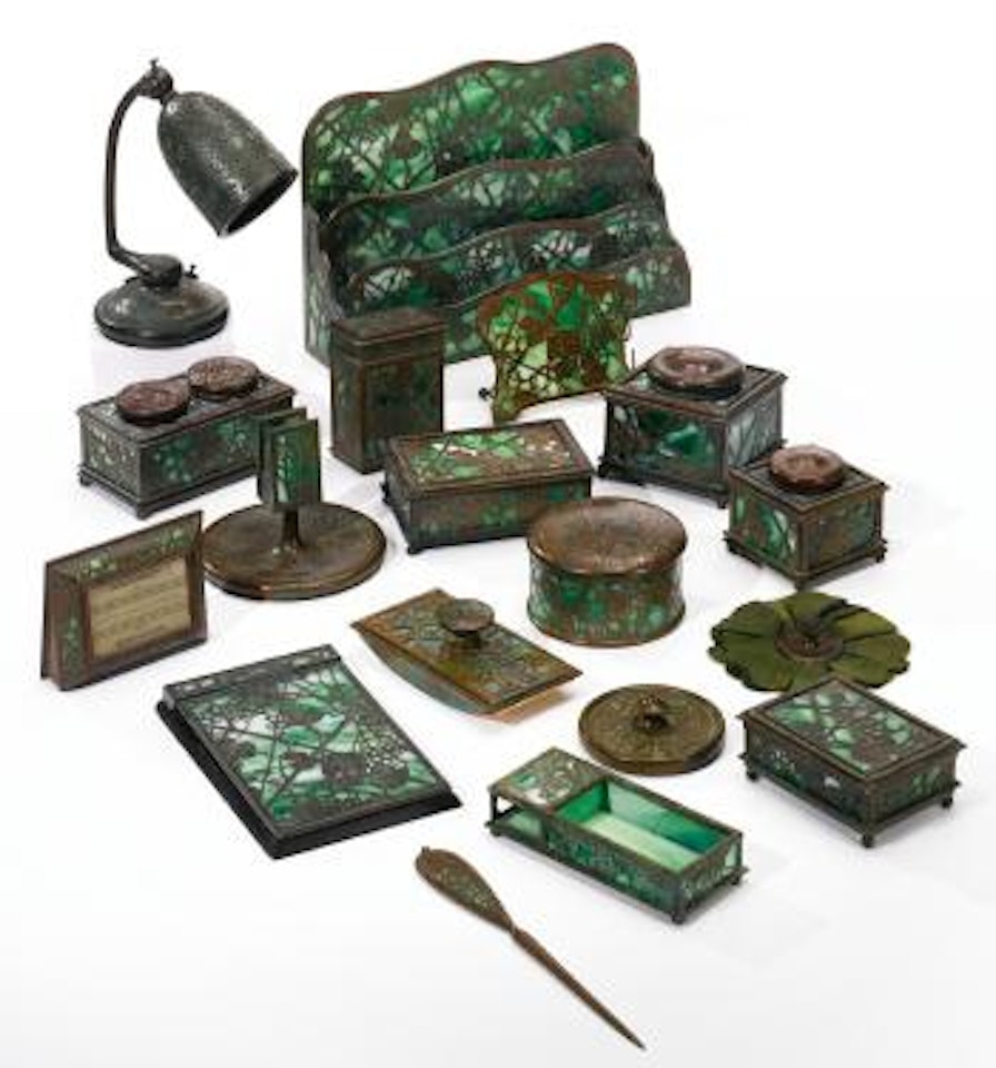 Forty-three Piece "Grapevine" Desk Set by Tiffany Studios