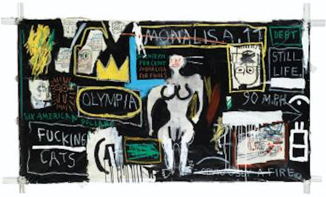 Crown Hotel (Mona Lisa Black Background) by Jean-Michel Basquiat