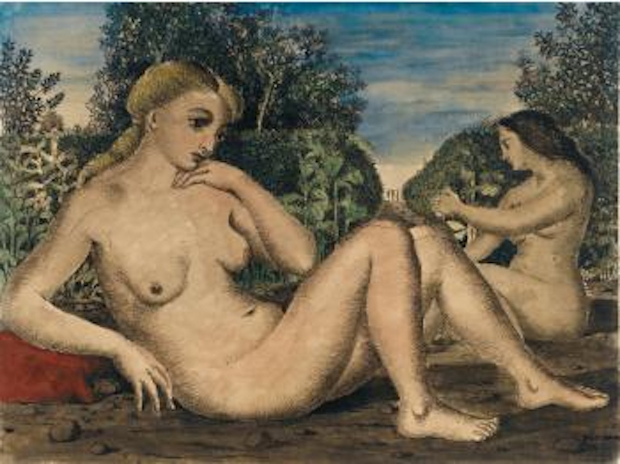 Nus Au Jardin by Paul Delvaux