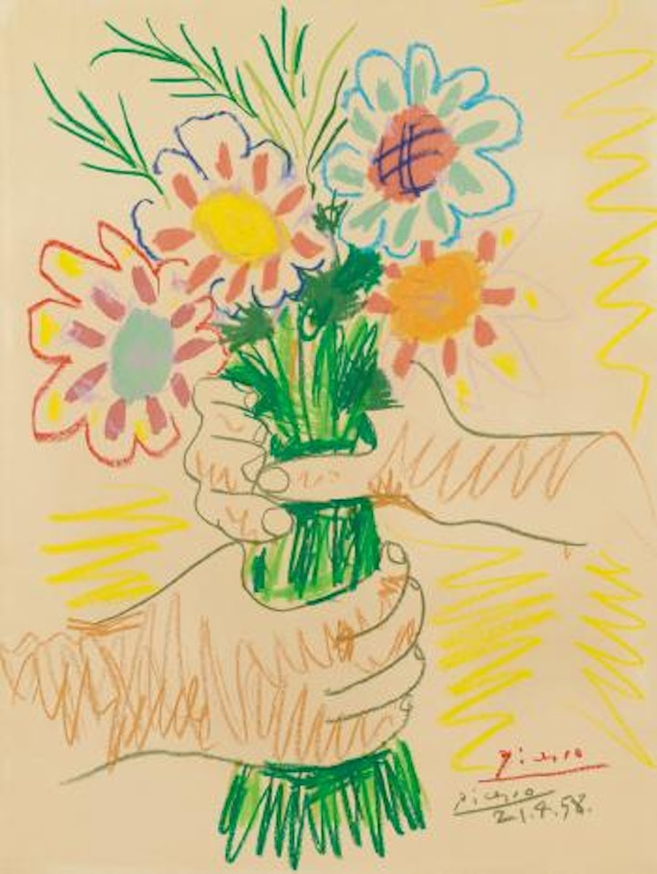 Fleurs Et Mains by Pablo Picasso