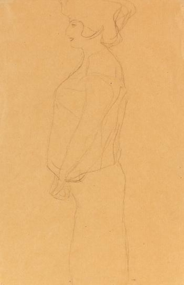 Schwangere im Profil nach links, Studie zu 'Hoffnung I' by Gustav Klimt