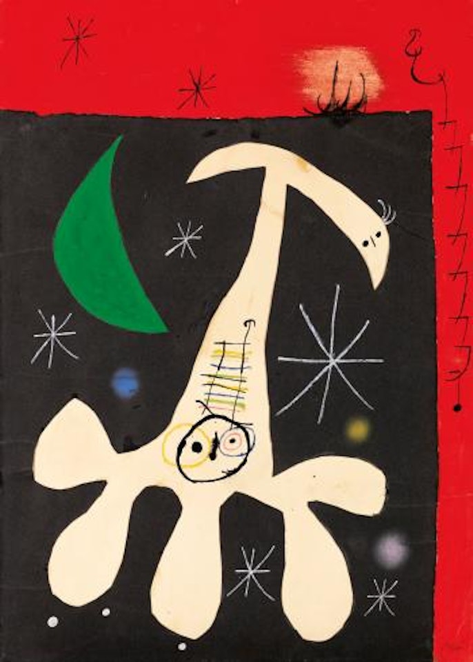 Personnage Et Oiseau Dans La Nuit II by Joan Miró