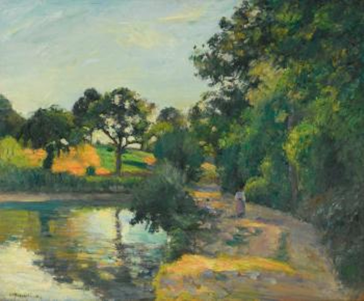 L'étang Au Soleil Couchant, Montfoucault by Camille Pissarro