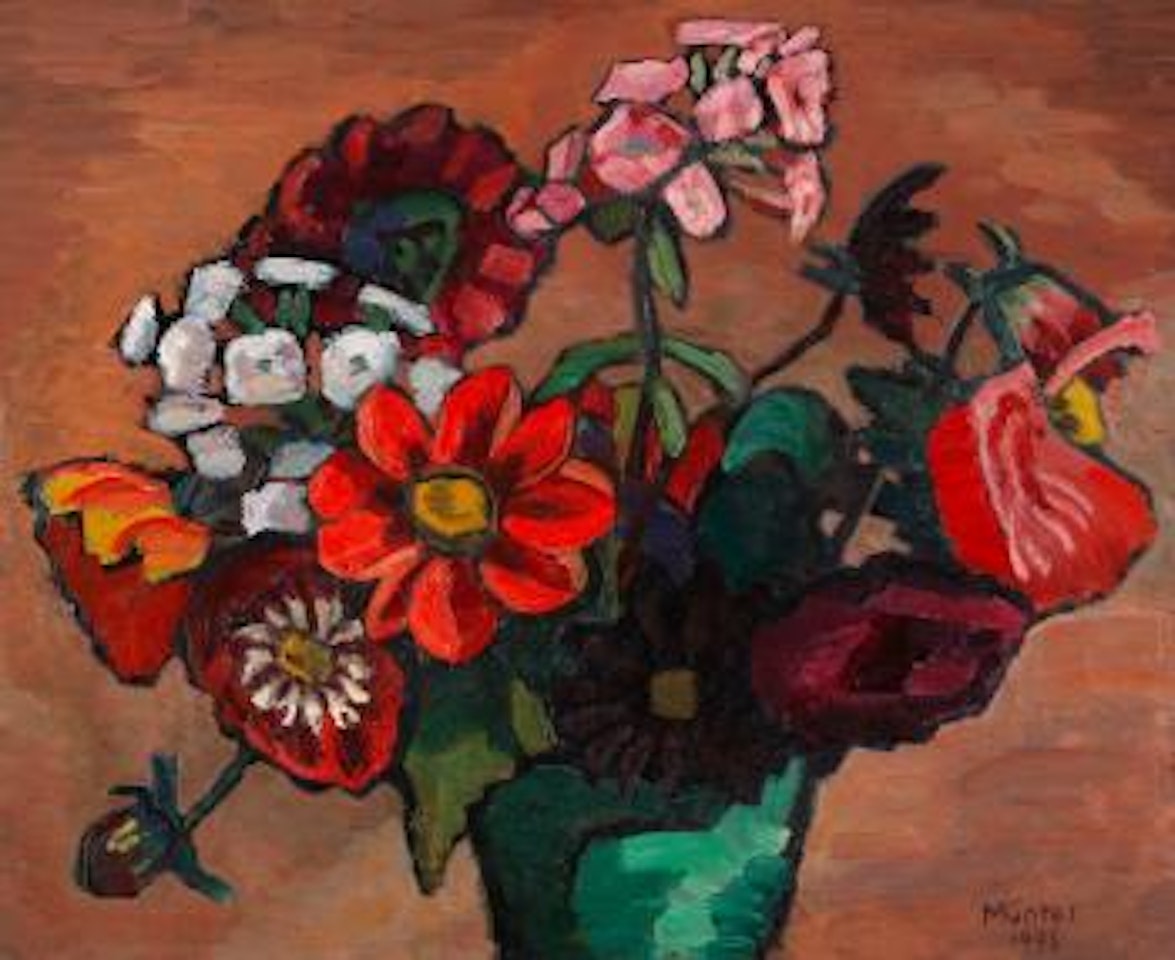 Rotes Blumenbild by Gabriele Münter
