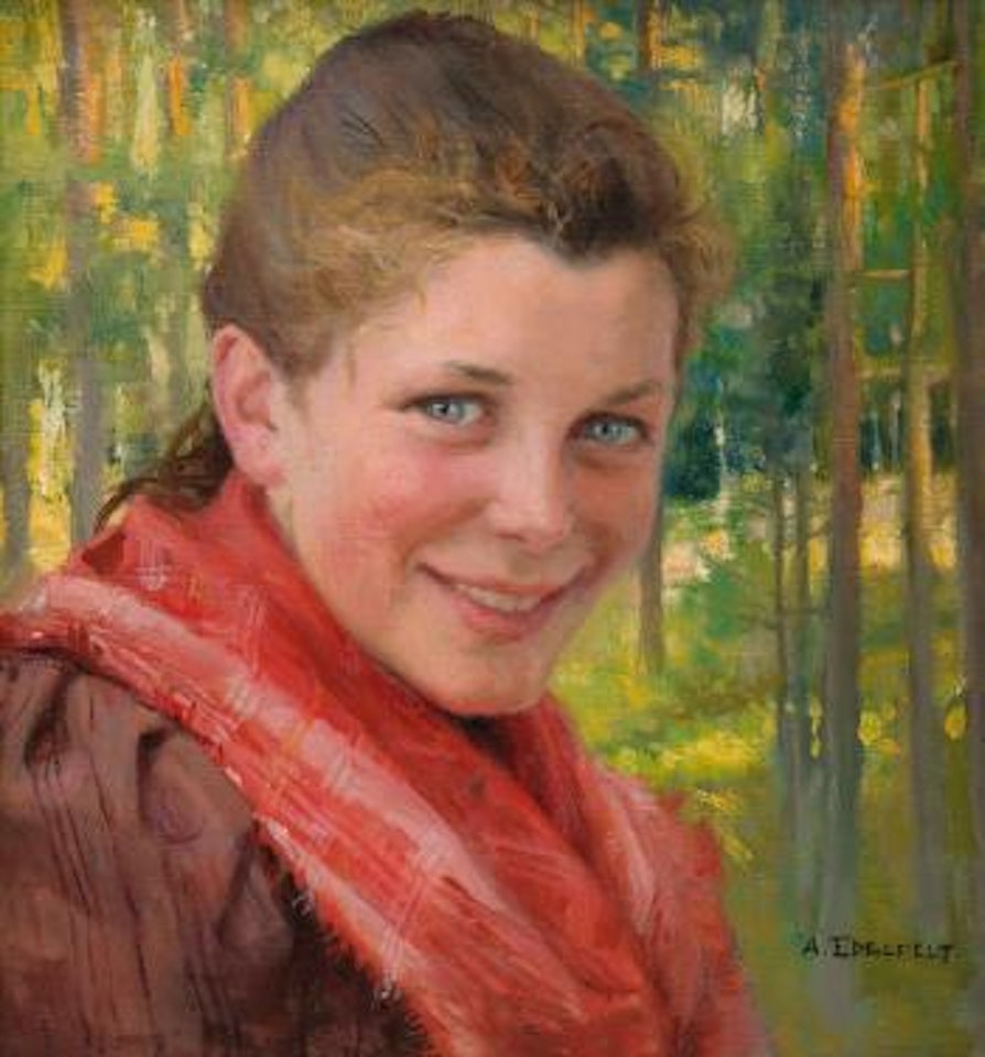 A girl from Porvoo (a farmer's daughter from Uusimaa) by Albert Edelfelt