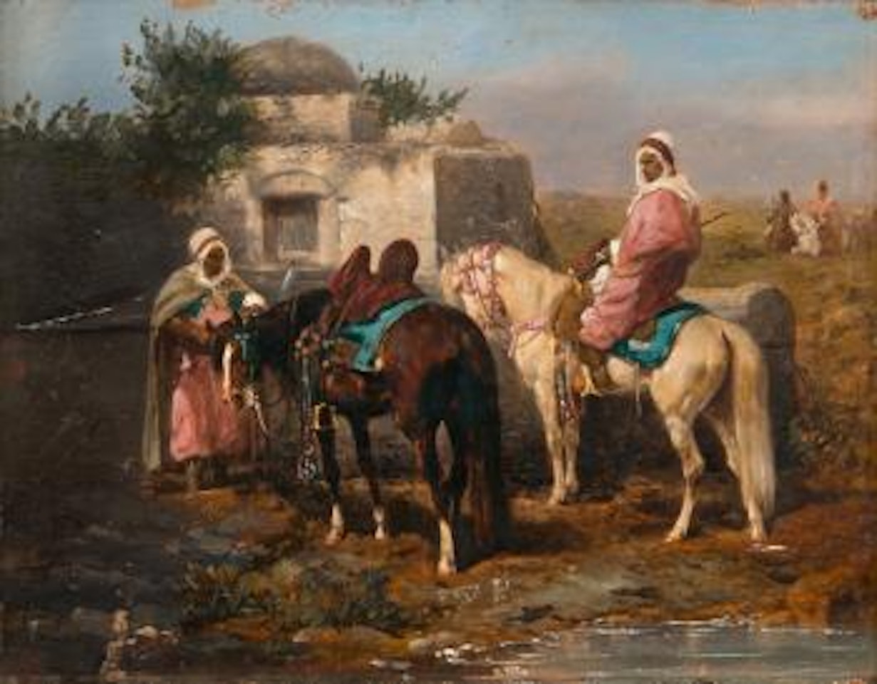 By the spring by Adolf Schreyer
