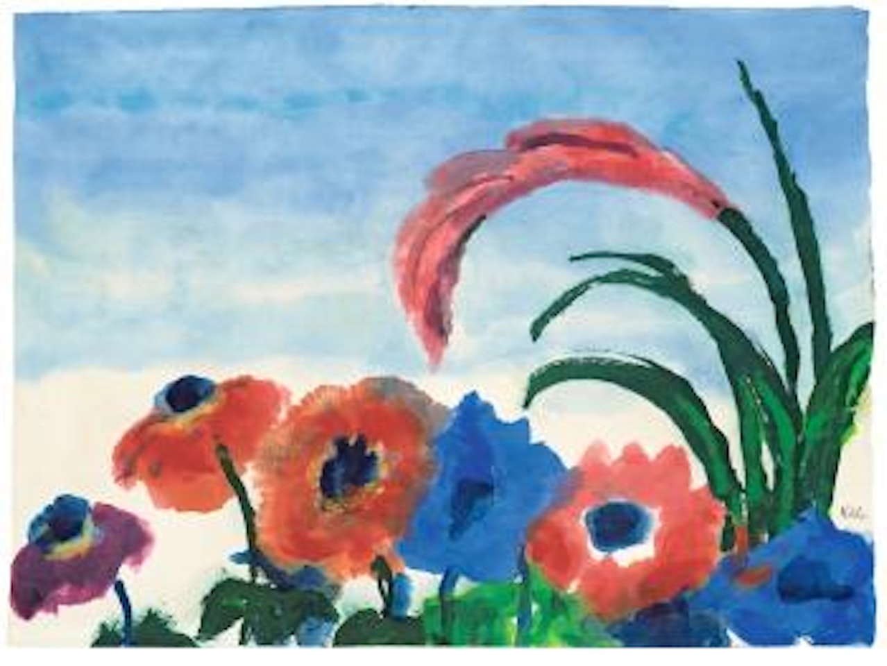 Ananasblüte Und Anemonen by Emil Nolde