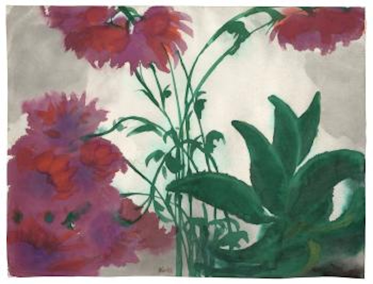 Rote Dahlien by Emil Nolde