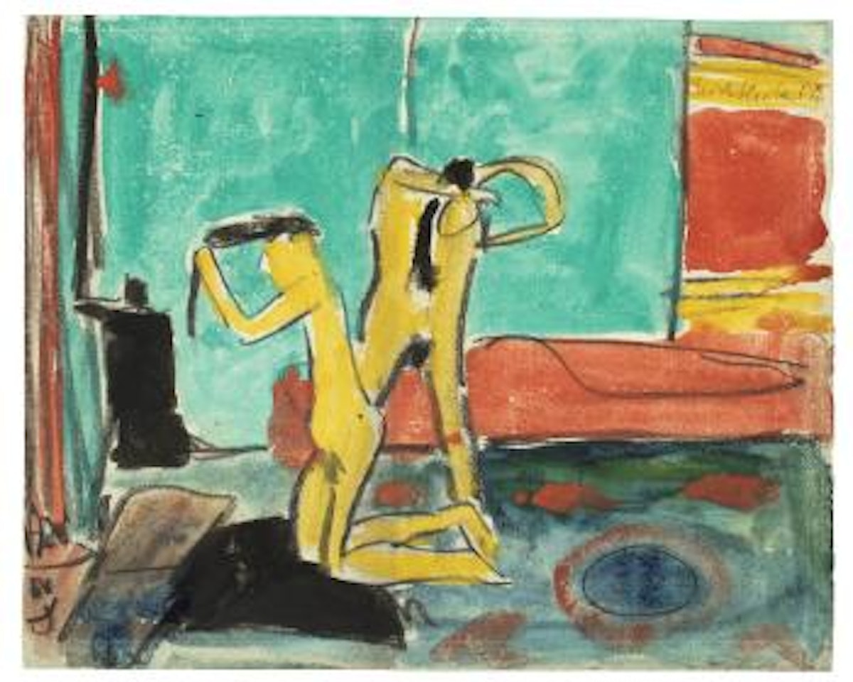Zwei Akte Im Dresdner Atelier by Erich Heckel