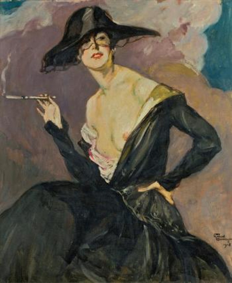 Elégante Venitienne à La Cigarette (Princesse Ruspoli) by Jean Gabriel Domergue