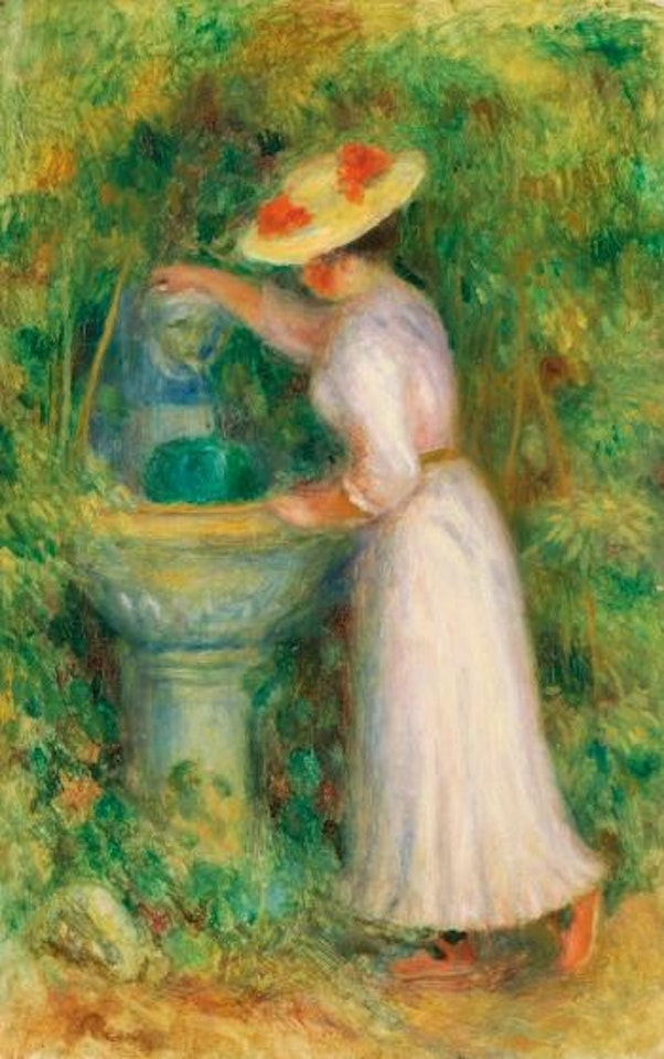 Jeune Fille Près D'une Fontaine by Pierre-Auguste Renoir