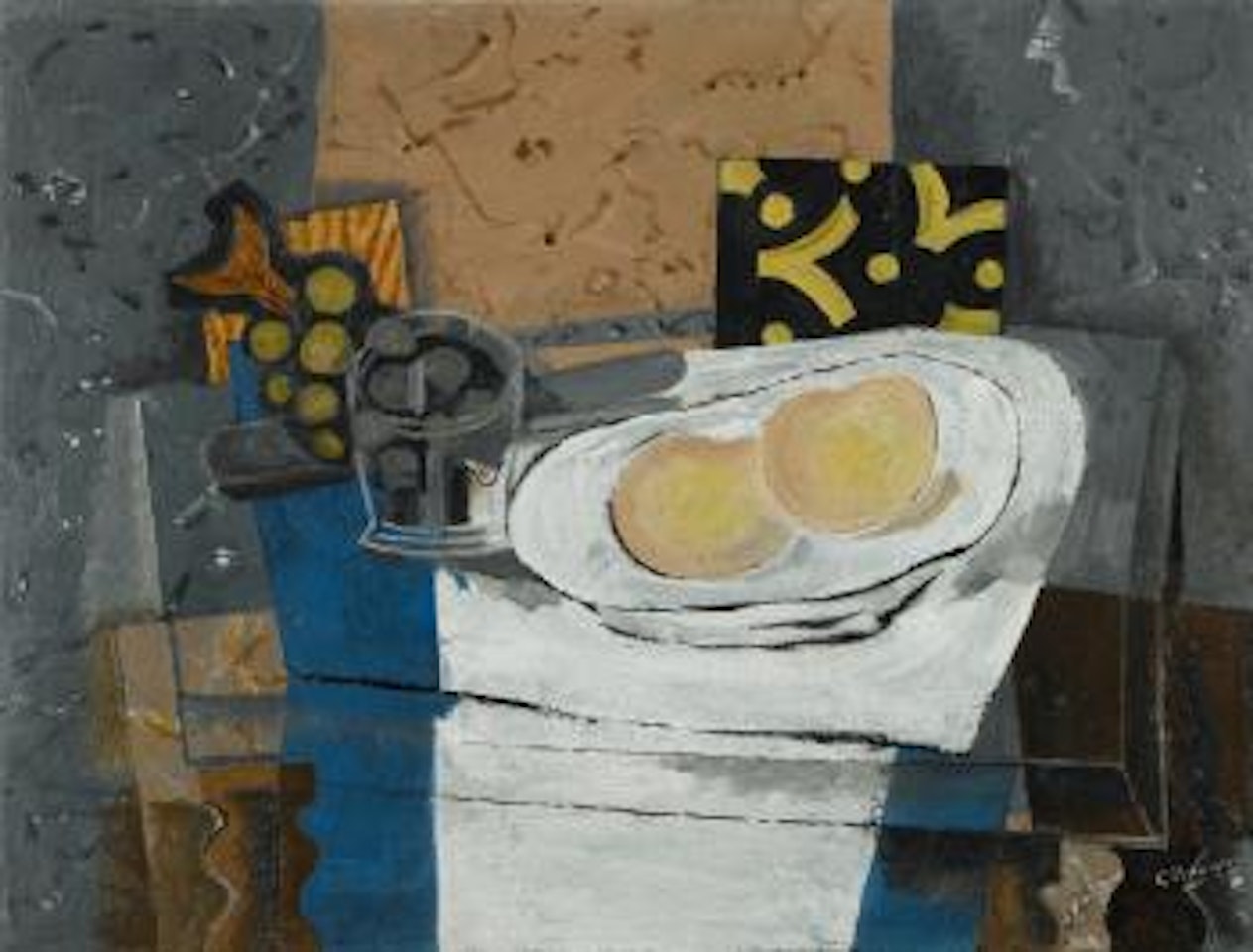 Verre, Fruits Et Couteau by Georges Braque