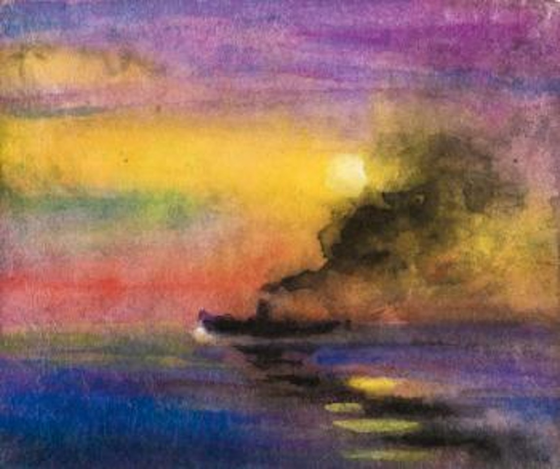 Dampfer In Abendröte (Steamer At Sunset) by Emil Nolde