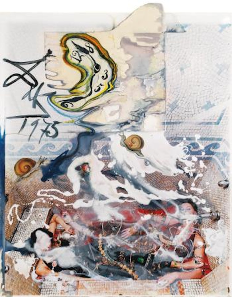 Montre Molle Et Escargot Dans Une Salle De Bain Avec Deux Baigneuses by Salvador Dali