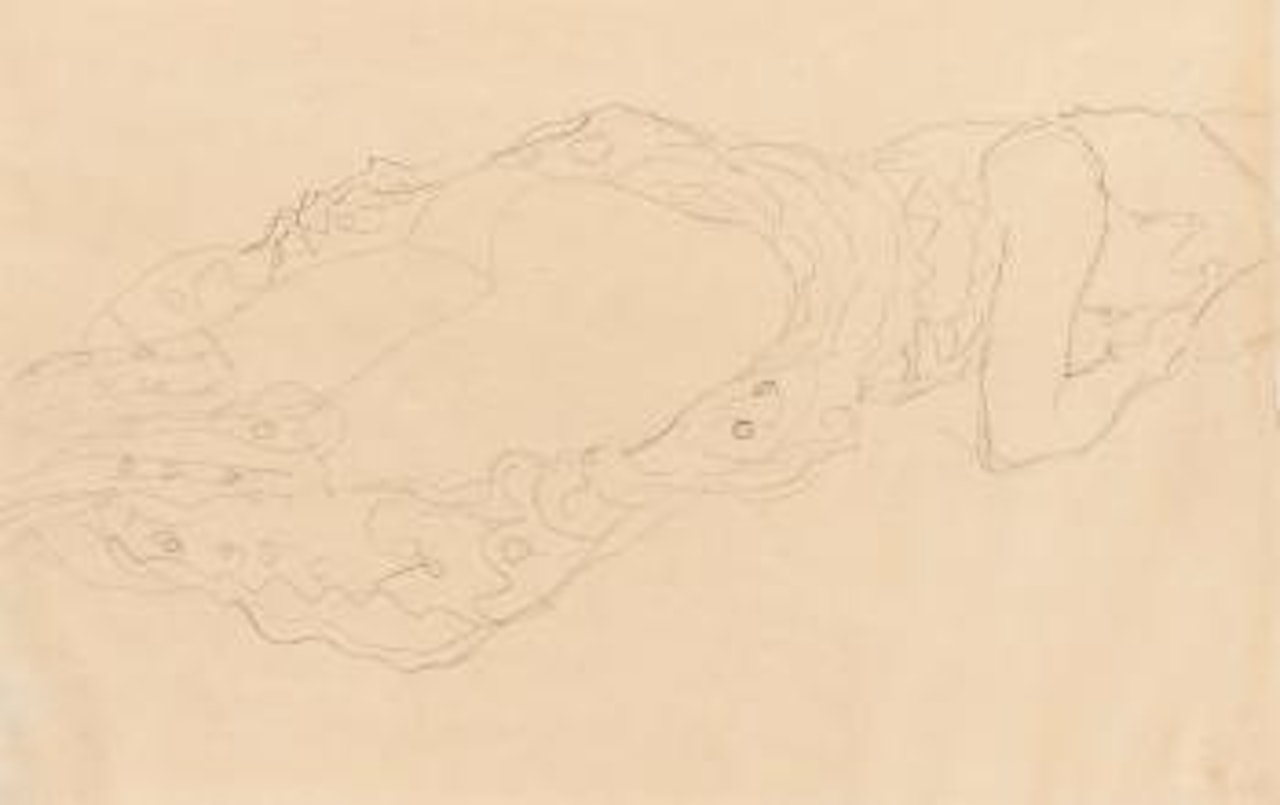 Liegende (Reclining Nude) by Gustav Klimt