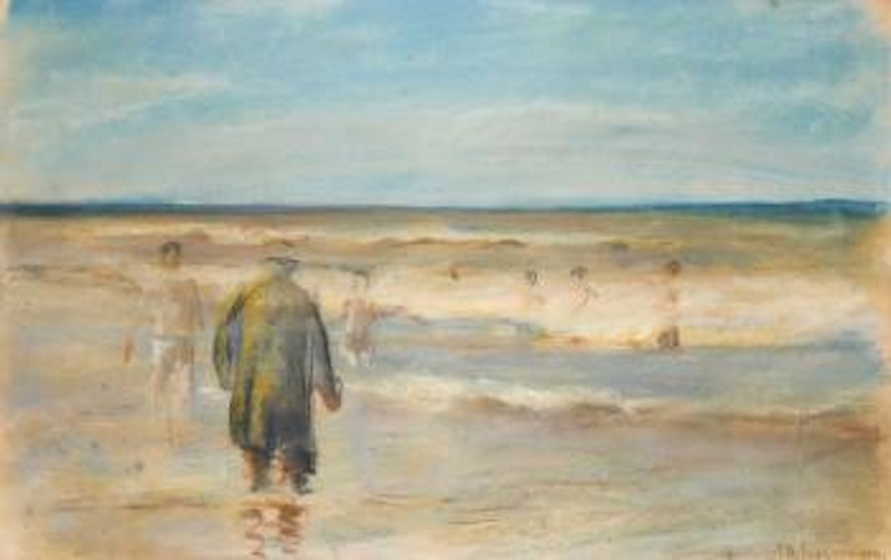 Badende Mit Badewärter, Noordwijk Aan Zee (Bathers With Lifeguard, Noordwijk On The Sea) by Max Liebermann
