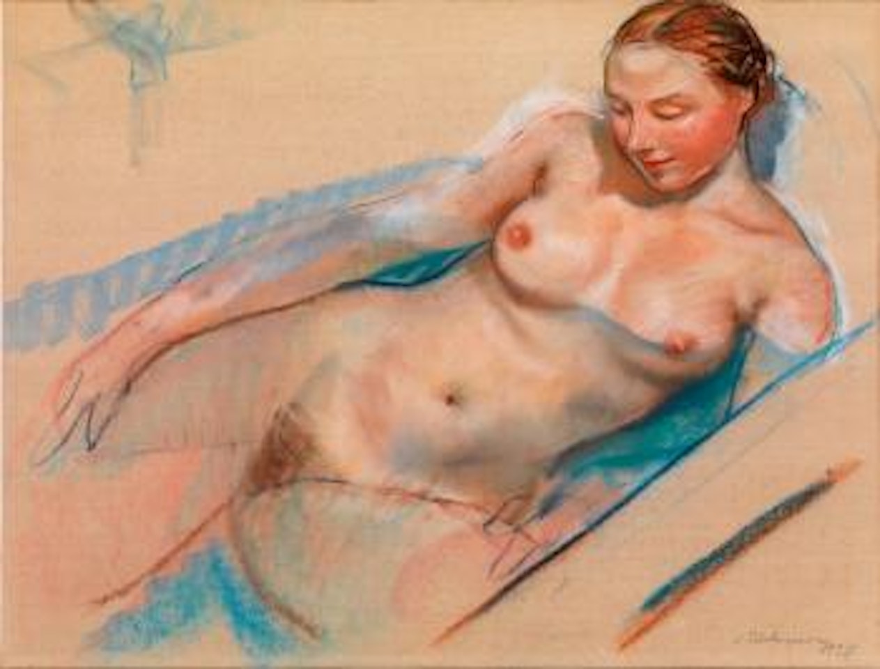 Bathing nude by Zinaida Serebriakova