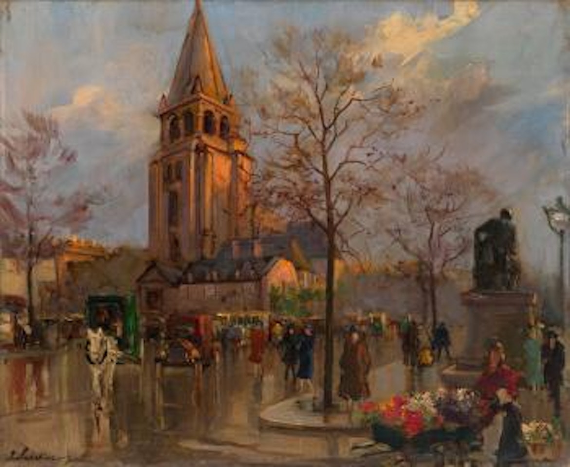 Place Saint-Germain-des-Pres by Georgij Aleksandrovic Lapschin