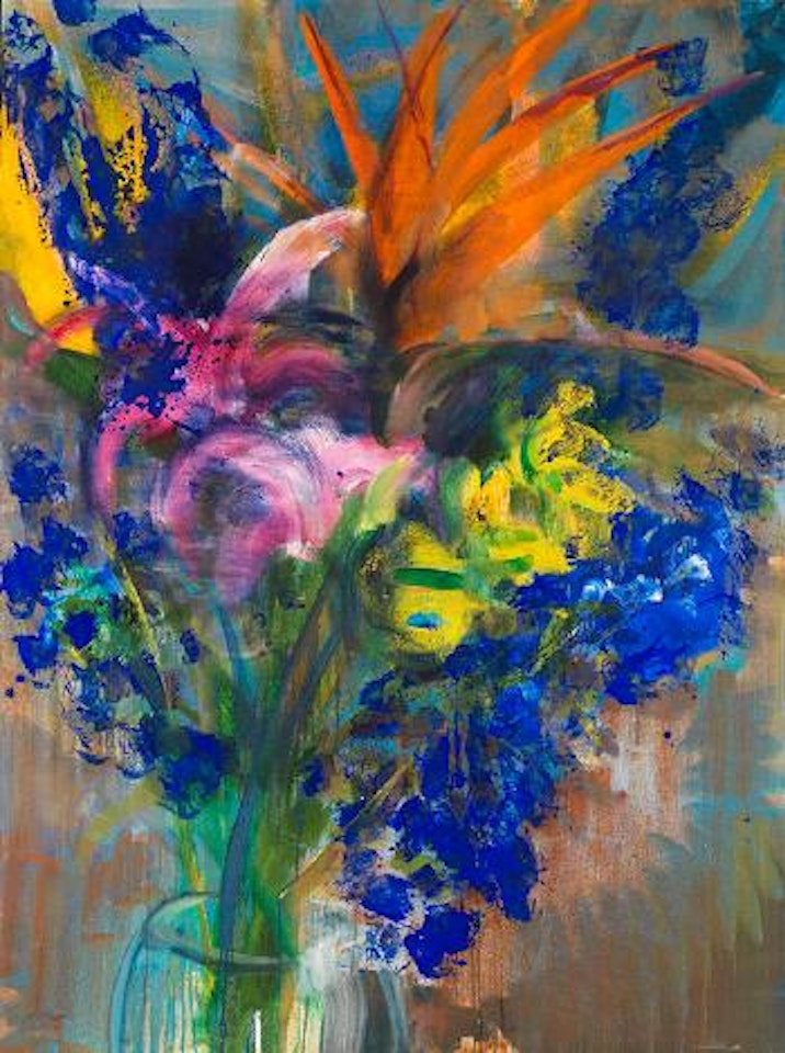 Strelitzien und Rittersporn by Rainer Fetting