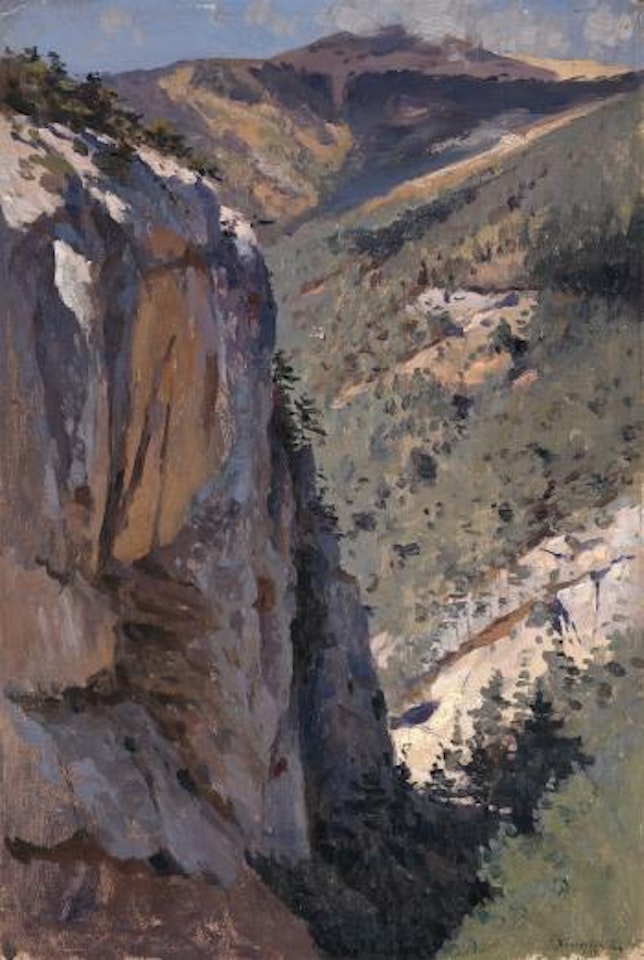 Mountainous ravine at Ay-Vasil, Crimea by Jossif Kratschowski