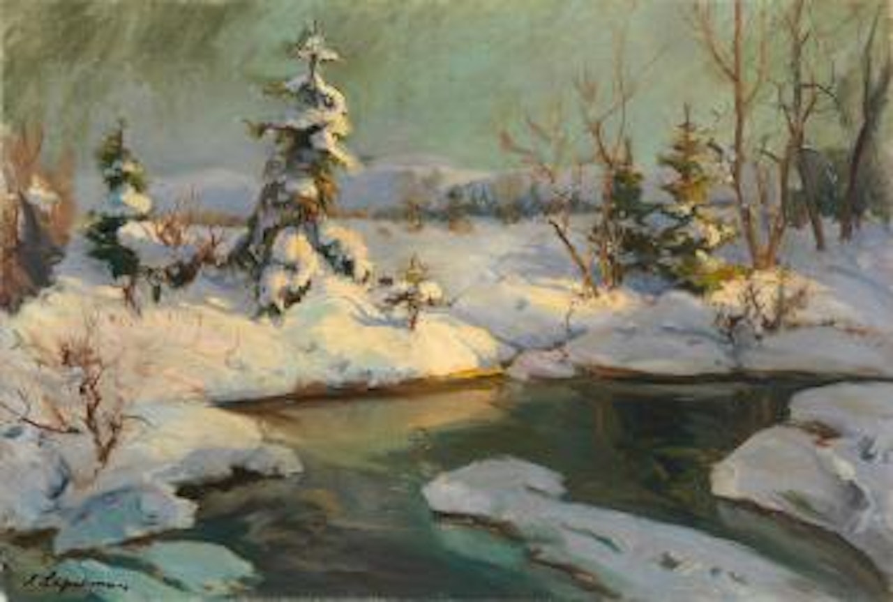 Winter landscape by Georgij Aleksandrovic Lapschin