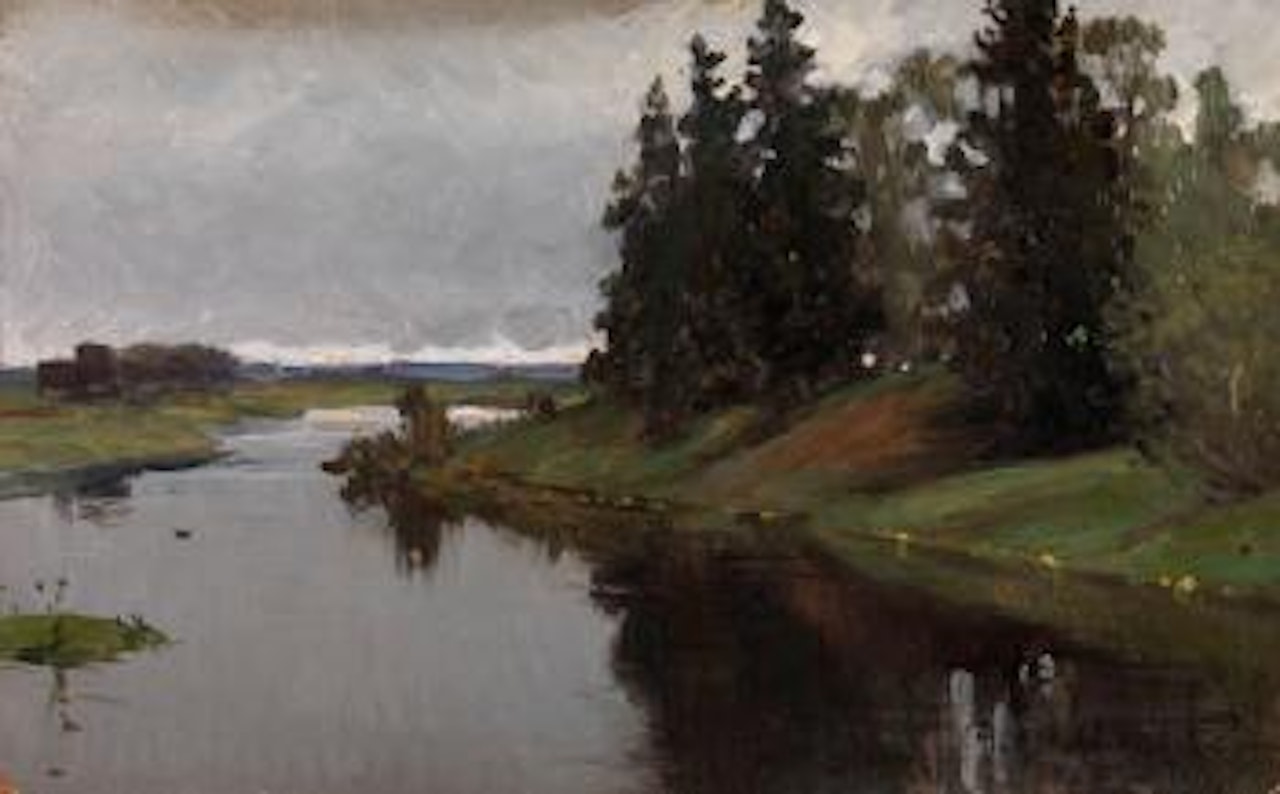 River landscape by Alexander W. Makowski