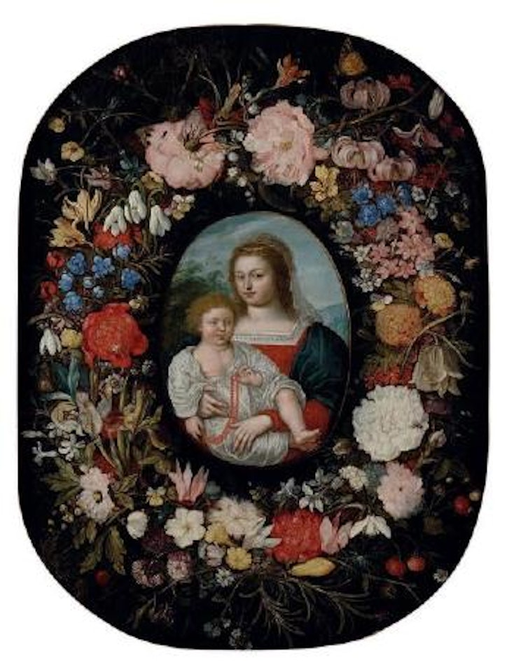 Vierge à l'Enfant dans une guirlande de fleurs by Jan Brueghel the Younger