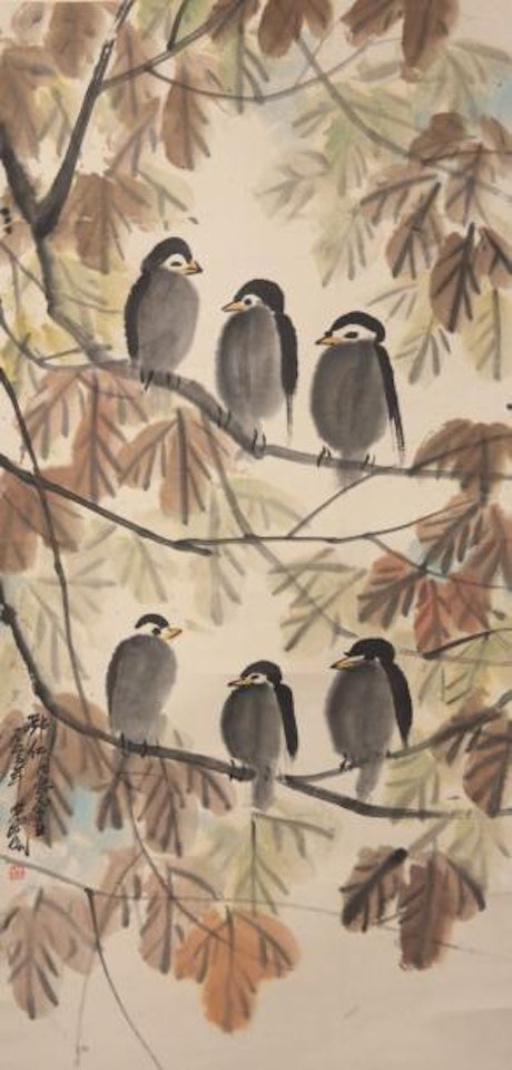 Oiseaux sur branches by Lin Fengmian