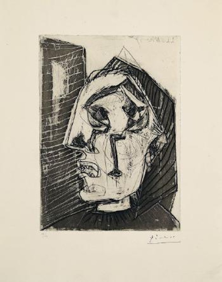 Femme Qui Pleure Devant Un Mur by Pablo Picasso