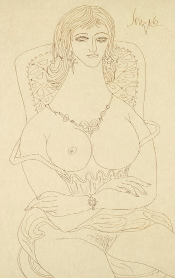 Untitled (Seated Female Nude) by Francis Newton Souza